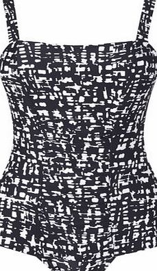 Womens Black And White Print Tummy Control