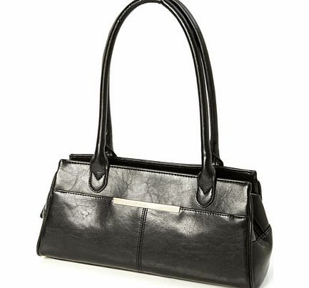 Womens Black Bar Detail 3 Compartment Bag, black