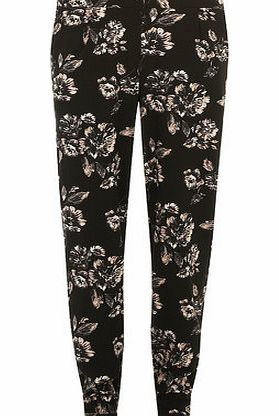 Bhs Womens Black Floral Crepe Trouser, black