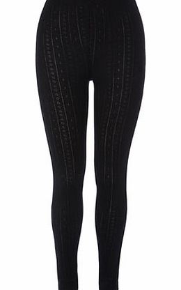 Bhs Womens Black Pointelle Thermal Legging, black