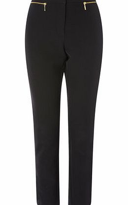 Bhs Womens Black Zip Detail Slim Leg Trouser, black