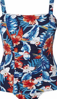 Bhs Womens Blue Multi Floral Print Tummy Control