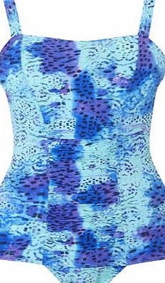 Bhs Womens Blue Water Tribal Print Tummy Control