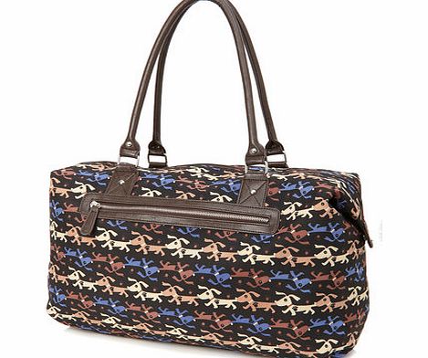 Womens Brown Print Weekend Bag, brown 3125250481