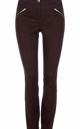 Bhs Womens Chocolate Zip Pocket Jean, brown