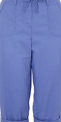 Bhs Womens Cornflower Cotton Crop Trousers,