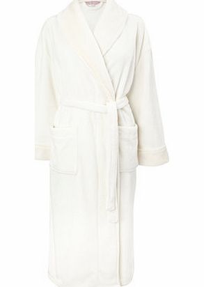 Womens Cream Luxury Velvet Waffle Trim Dressing