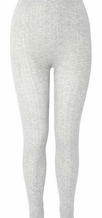 Womens Grey Heart Pointellle Thermal Seamfree