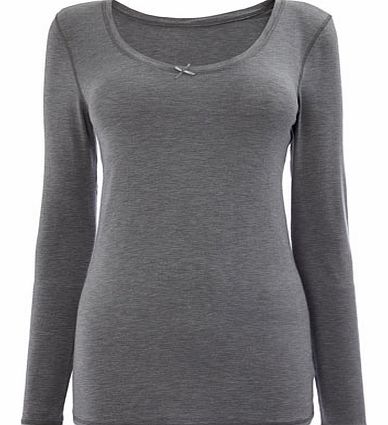 Womens Grey Super Soft Heat Generating Thermal