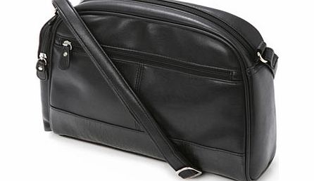 Womens Horizontal Croc Trim Organiser Bag, black