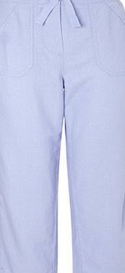 Bhs Womens Lavender Linen Blend Crop Trousers,