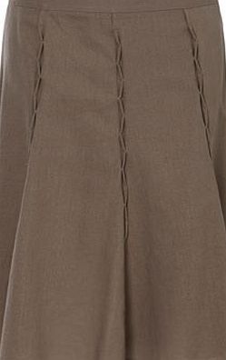 Bhs Womens Mocha Linen Pull On Skirt, mocha 355101071