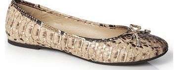 Womens Natural Snake Ballet Pump, natural snake