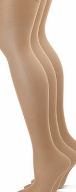 Bhs Womens Natural tan 3 Pack 20 Denier Matt Tights,