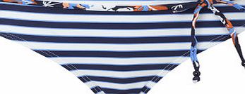 Bhs Womens Navy And White Beach Stripe Bikini