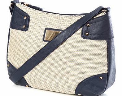 Womens Navy Formal Canvas X Body Bag, navy