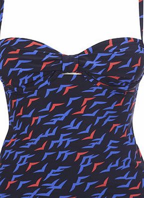 Bhs Womens Navy Great Value Swallow Print Tankini