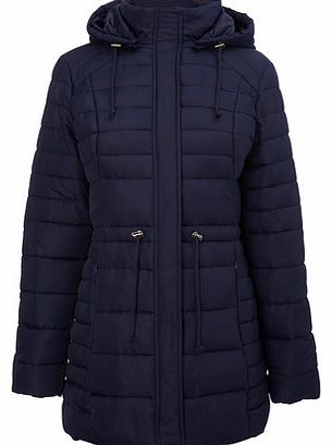 Womens Navy Lightweight Puffer Coat, navy