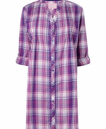 Womens Purple Multi Check Nightshirt, purple