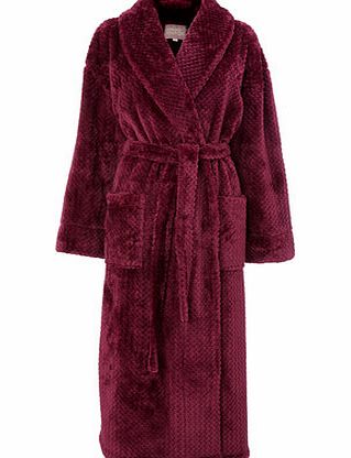 Womens Purple Velvet Waffle Robe, bright purple