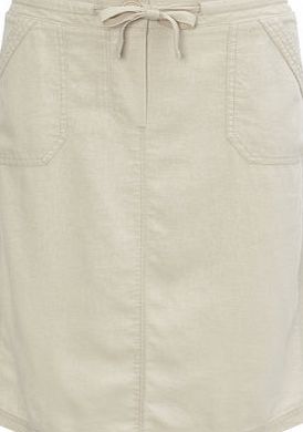 Bhs Womens Stone Linen Blend Skirt, New Stone