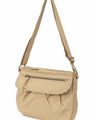 Womens Stone WPU Zip Flap X- Body Bag, stone