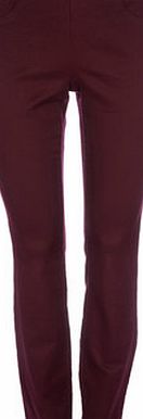 Bhs Womens Wallis Berry Side Zip Jeggings, berry