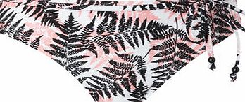 Bhs Womens White Palm Print Bikini Bottom,