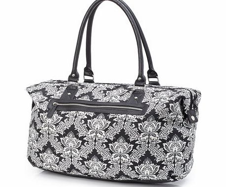 Womens White Print Weekend Bag, white 3125250306