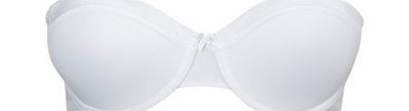 Womens White Satin Trim Multiway Bra, white