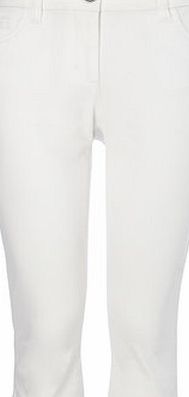 Bhs Womens White Stretch Twill Crop, white 2207850001