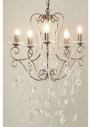 Xanthe 5 light chandelier, ice blue/denim