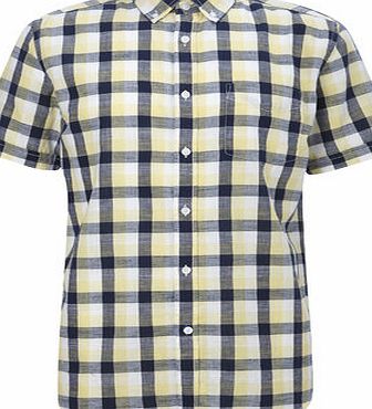 Bhs Yellow Short Sleeve Gingham Shirt, Yellow