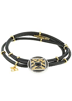 Logo Disc Leather Strap Bracelet LB297/5