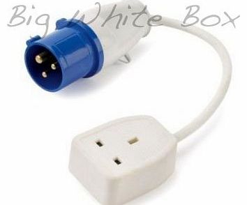 Big White Box Mains Hook Up Conversion Lead with UK Socket - Caravan / Motorhome