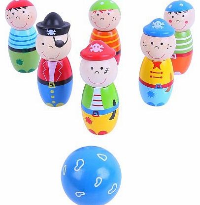 Bigjigs Toys BJ853 Pirate Skittles (Height: 8cm)