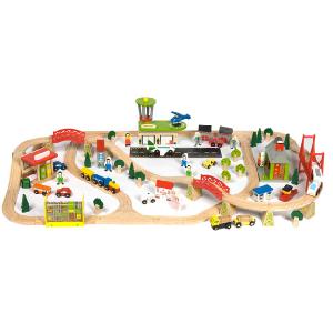 Bigjigs Toys Transportation Train Set 124 Piece