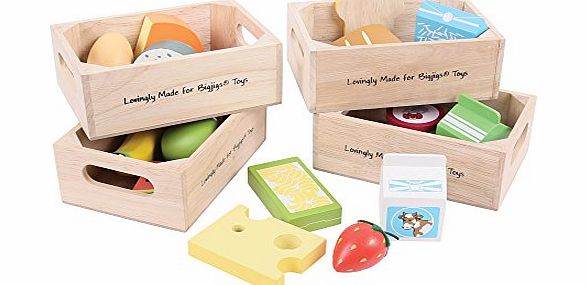 Wooden Healthy Eating Dairy Food Set