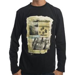 Boys Patchwork LS T-Shirt - Black