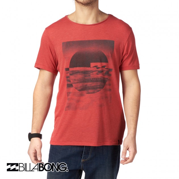 Mens Billabong Lens T-Shirt - Red Heather