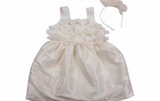 Billie Blush Girls Cream Dress with Headband