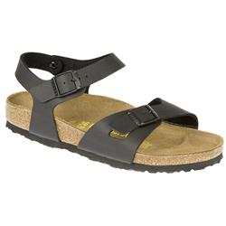 Birkenstock Female Rio Leather Upper in Black, White