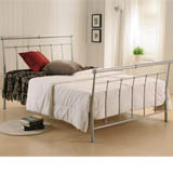 Birlea 135cm Venice Metal Double Bedframe in Pewter with Sprung Slats