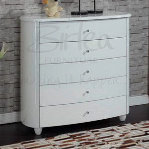 Aztec White 5 Drawer Chest