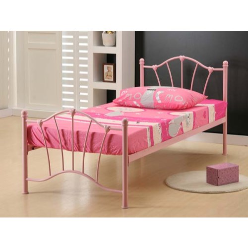 Sophia Single Pink Metal Bedstead