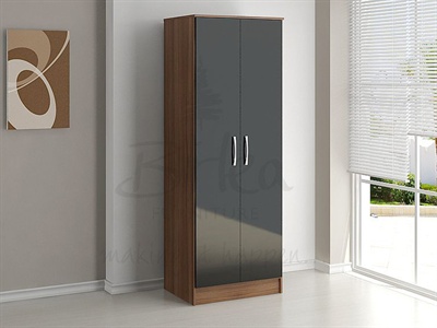 Lynx 2 Door Wardrobe Black Small Single (2