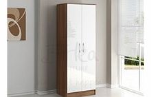 Lynx 2 Door Wardrobe Walnut and White