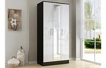 Lynx 3 Door Wardrobe Black and White