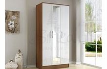 Lynx 3 Door Wardrobe Walnut And White