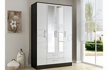 Lynx 4 Door 2 Drawer Wardrobe Black and